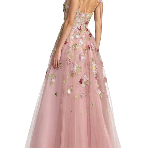 Floral Snow Cloud Ribbon Gown