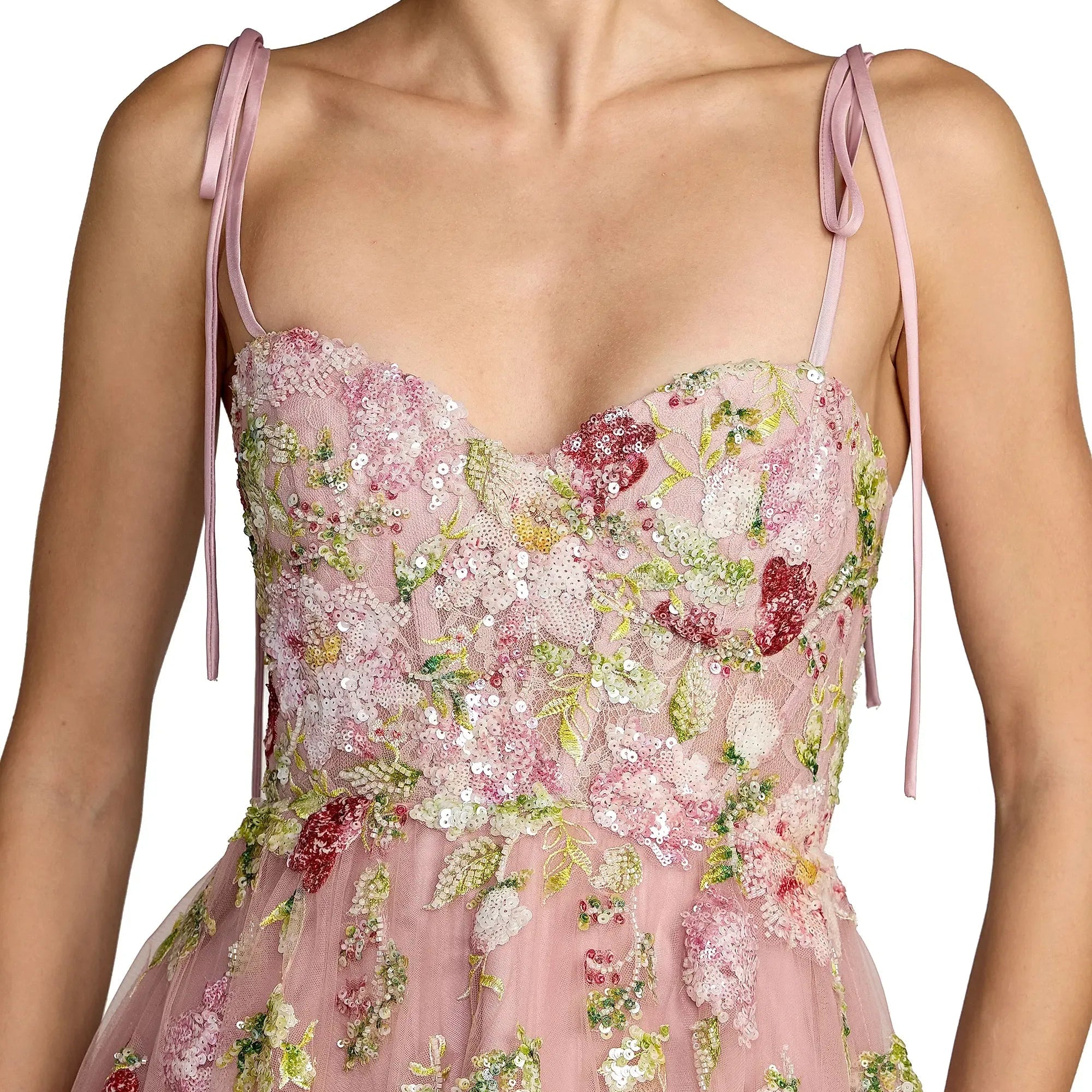 Floral Snow Cloud Ribbon Gown