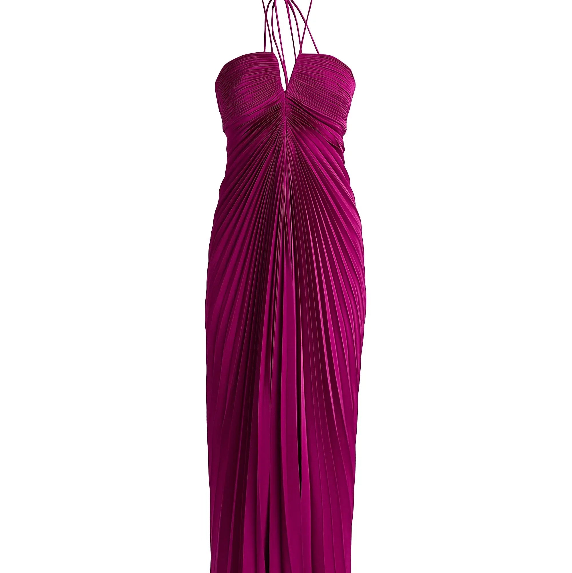 Pleated Open Back Gown