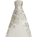 Strapless Metallic Jacquard A Line Gown
