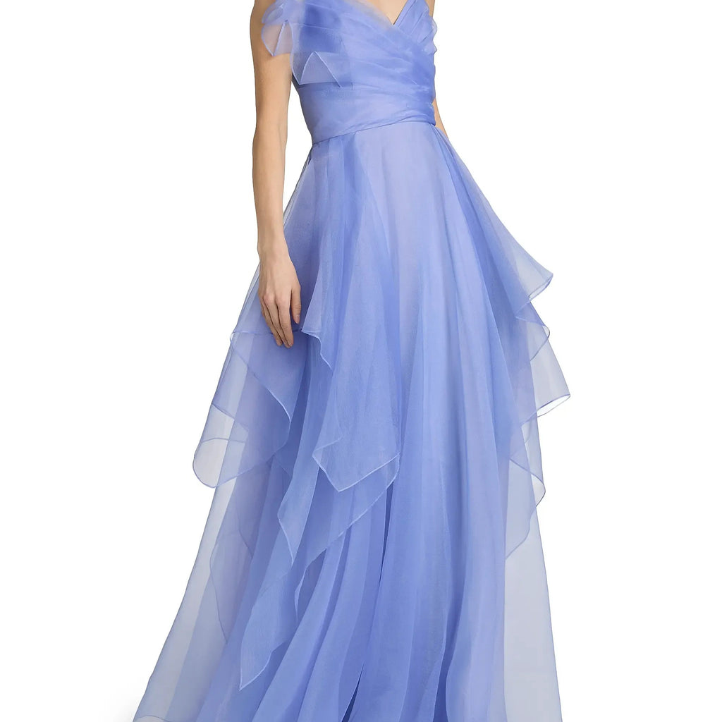 Strapless Tiered Gown
