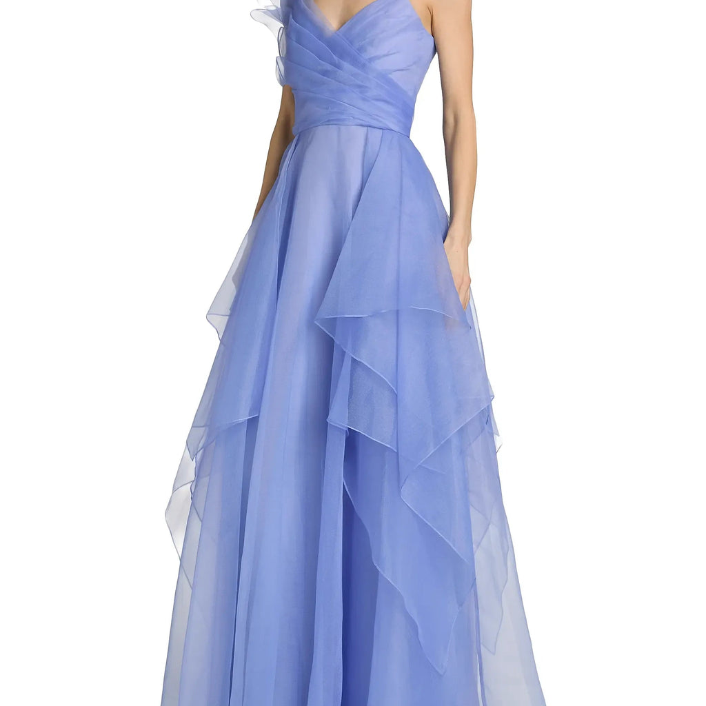 Strapless Tiered Gown