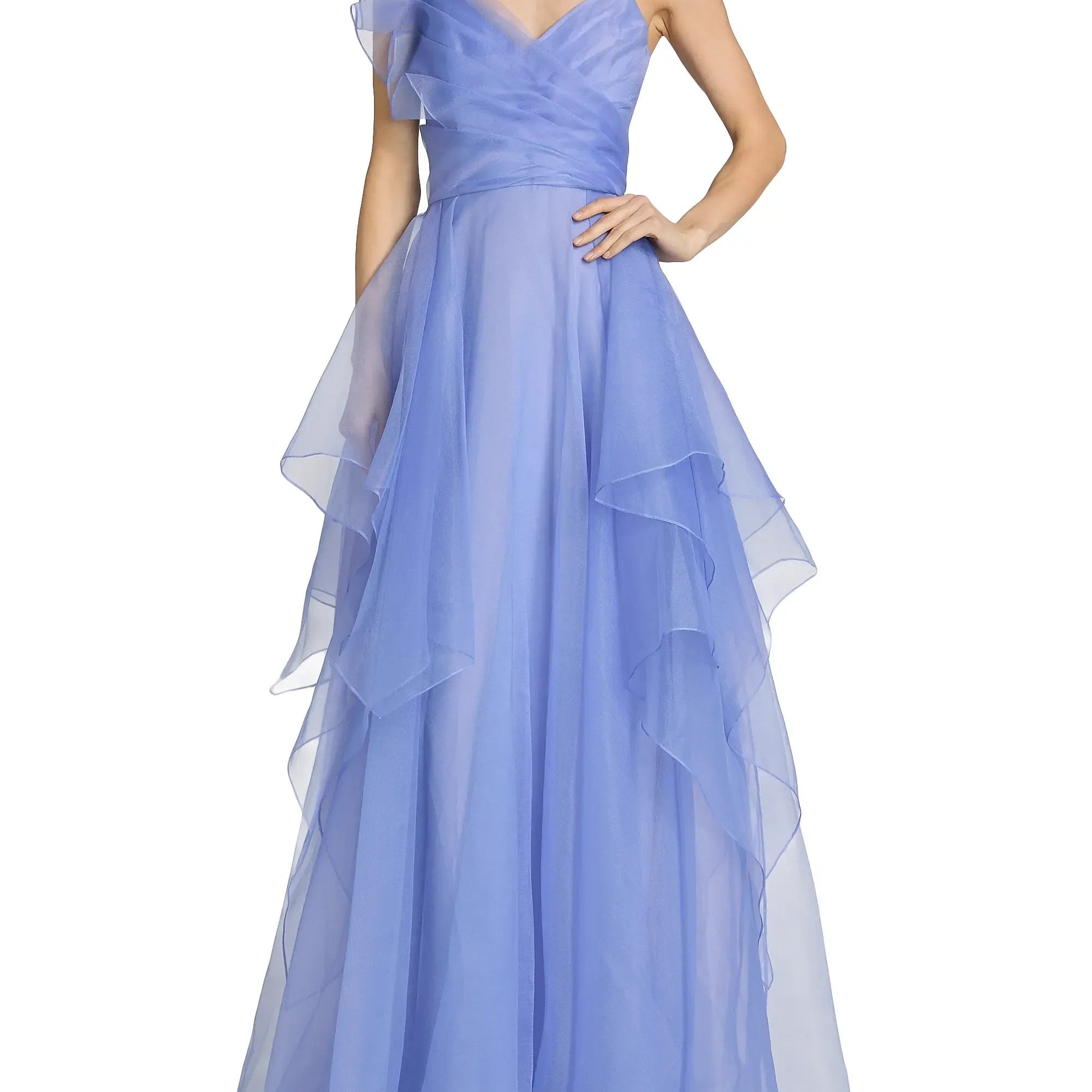 Strapless Tiered Gown